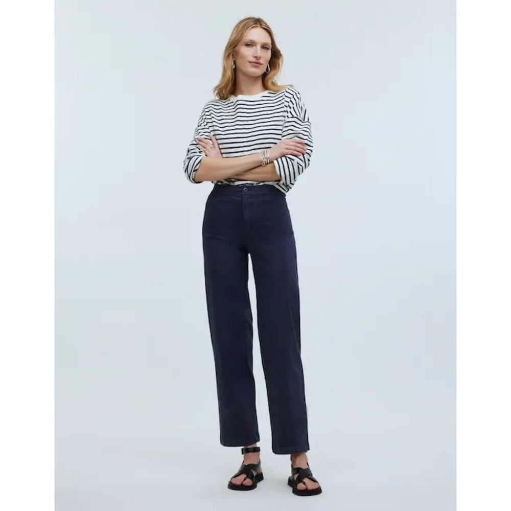 Madewell The Emmett Wide-Leg Crop Pant Welt Pocket in Ink Size 31